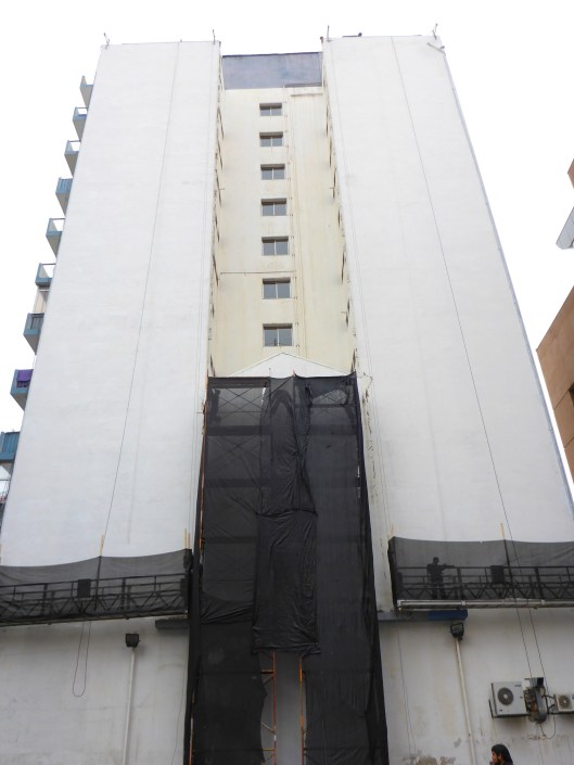 The towering white wall is waiting!